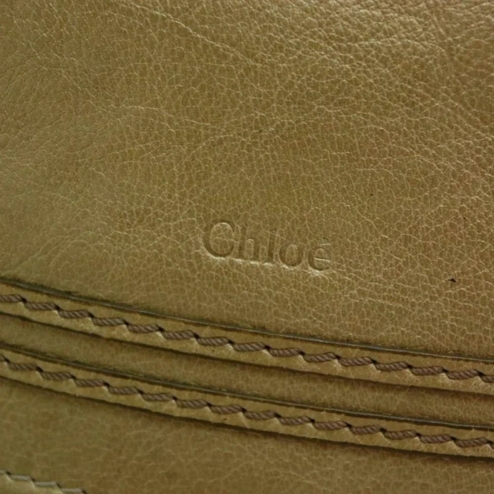 Auth Chloe Marcie Medium Shoulder Bag Leather Peal Gold - Picture 2 of 15